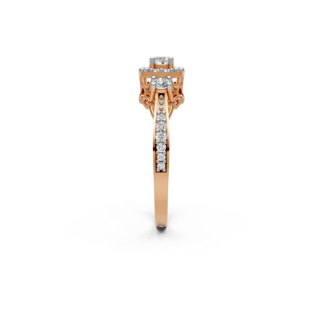 EternaLace Halo Ring Rose Gold