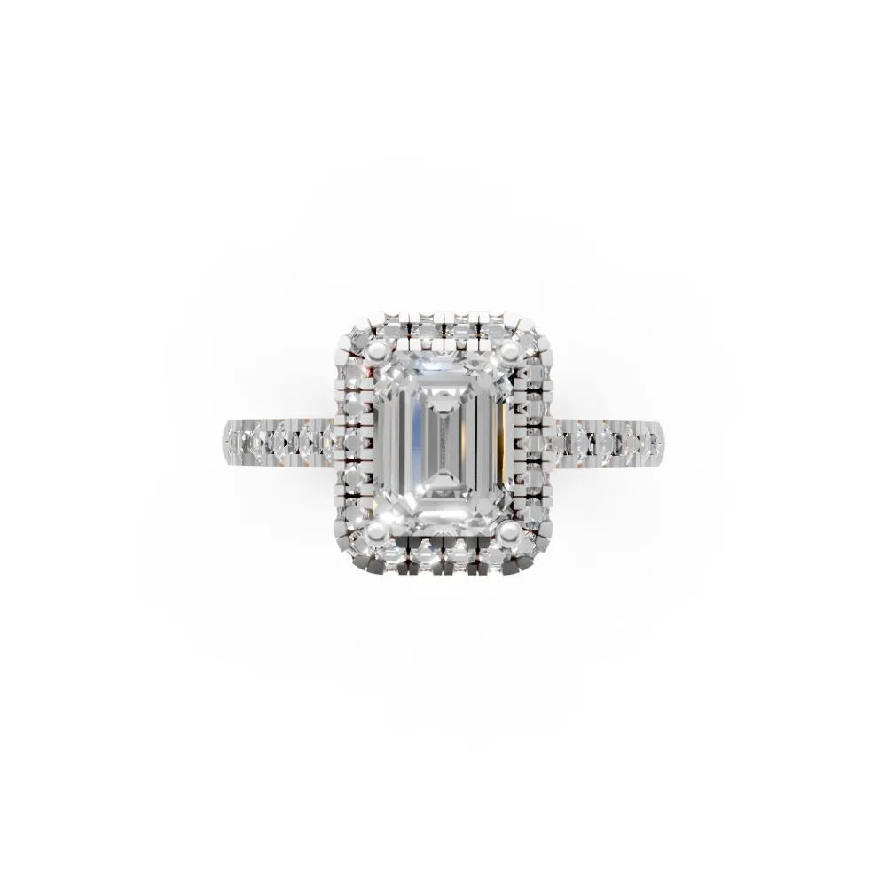 Cushion Radiance Halo Ring Yellow Gold