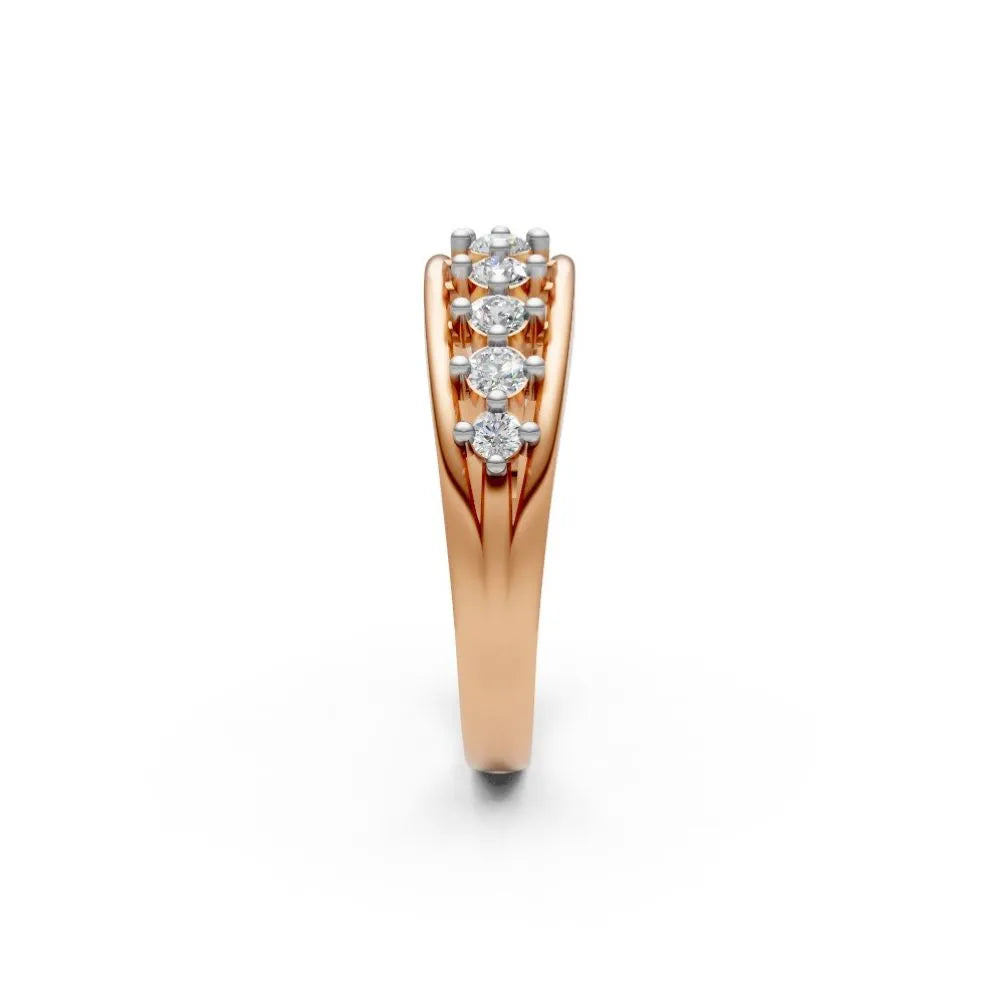 Vintage Filigree Diamond Band Rose Gold