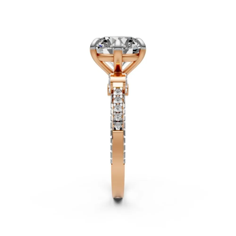 VintageCharm Solitaire Diamond Ring Rose Gold
