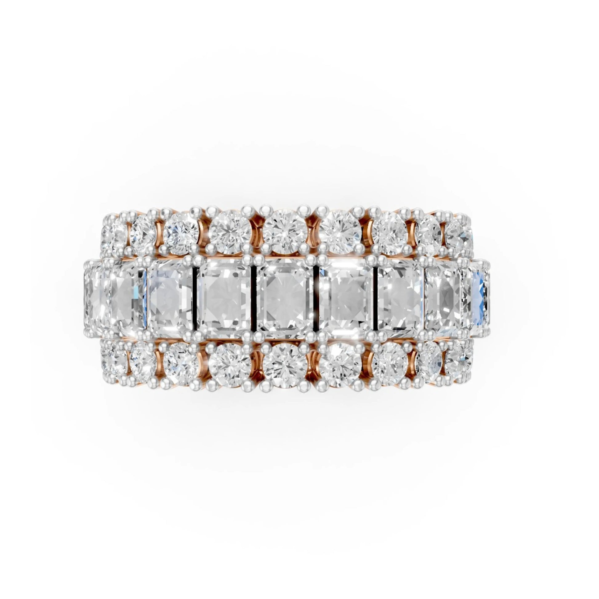 Trinity Sparkle Eternity Band Rose Gold