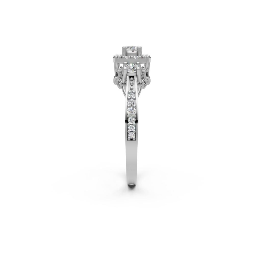 EternaLace Halo Ring White Gold