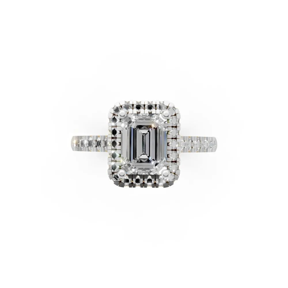 Cushion Radiance Halo Ring White Gold