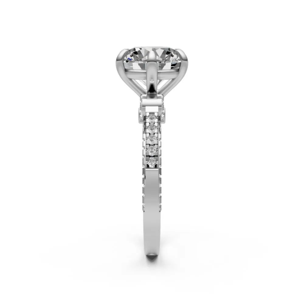VintageCharm Solitaire Diamond Ring White Gold