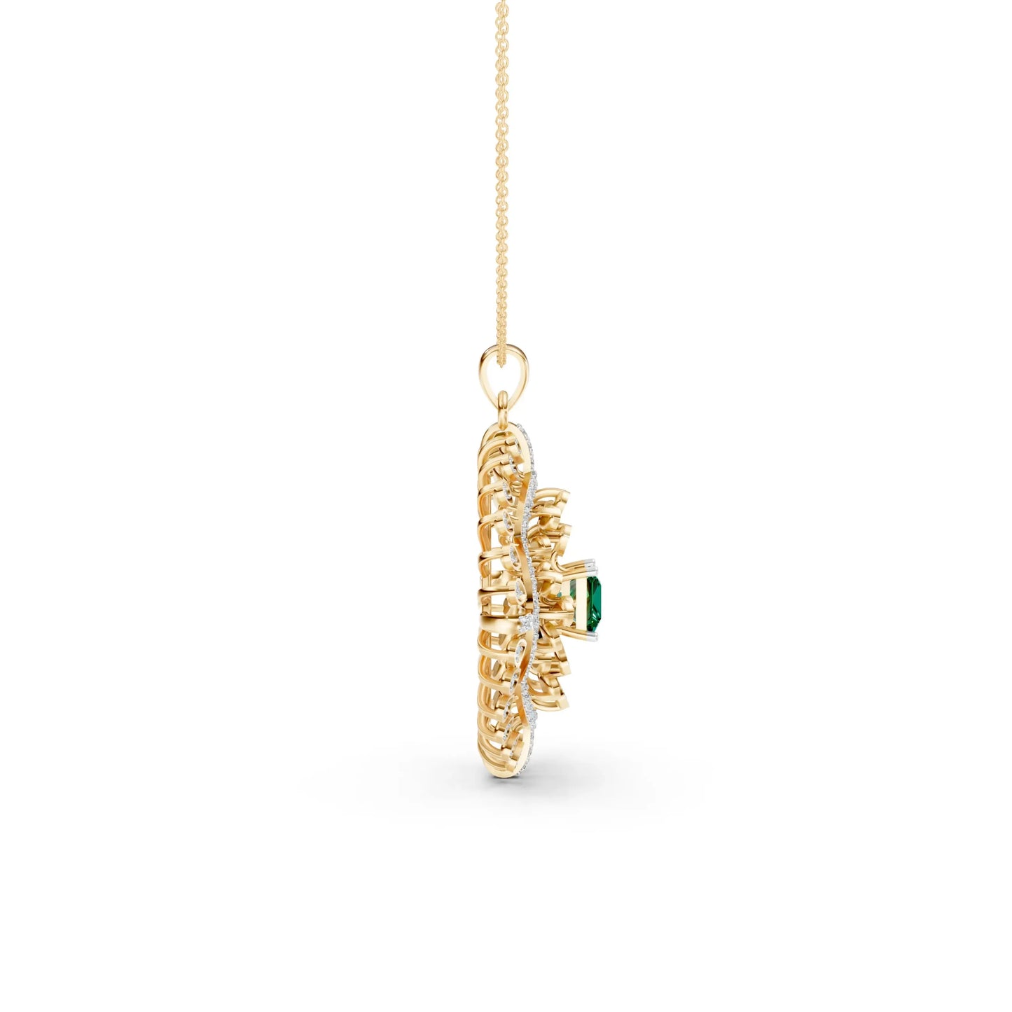 Heritage Emerald Pendant Yellow Gold