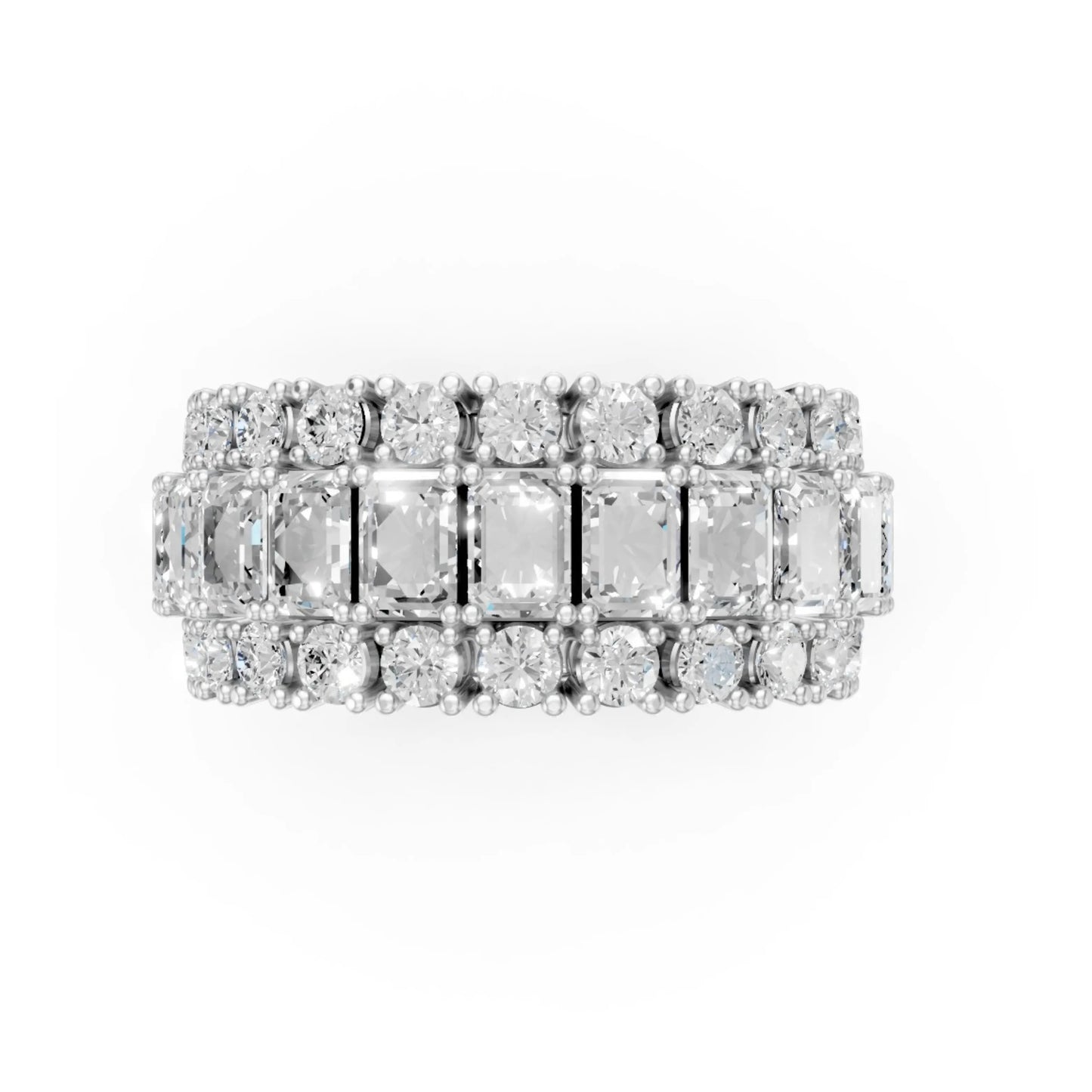 Trinity Sparkle Eternity Band White Gold