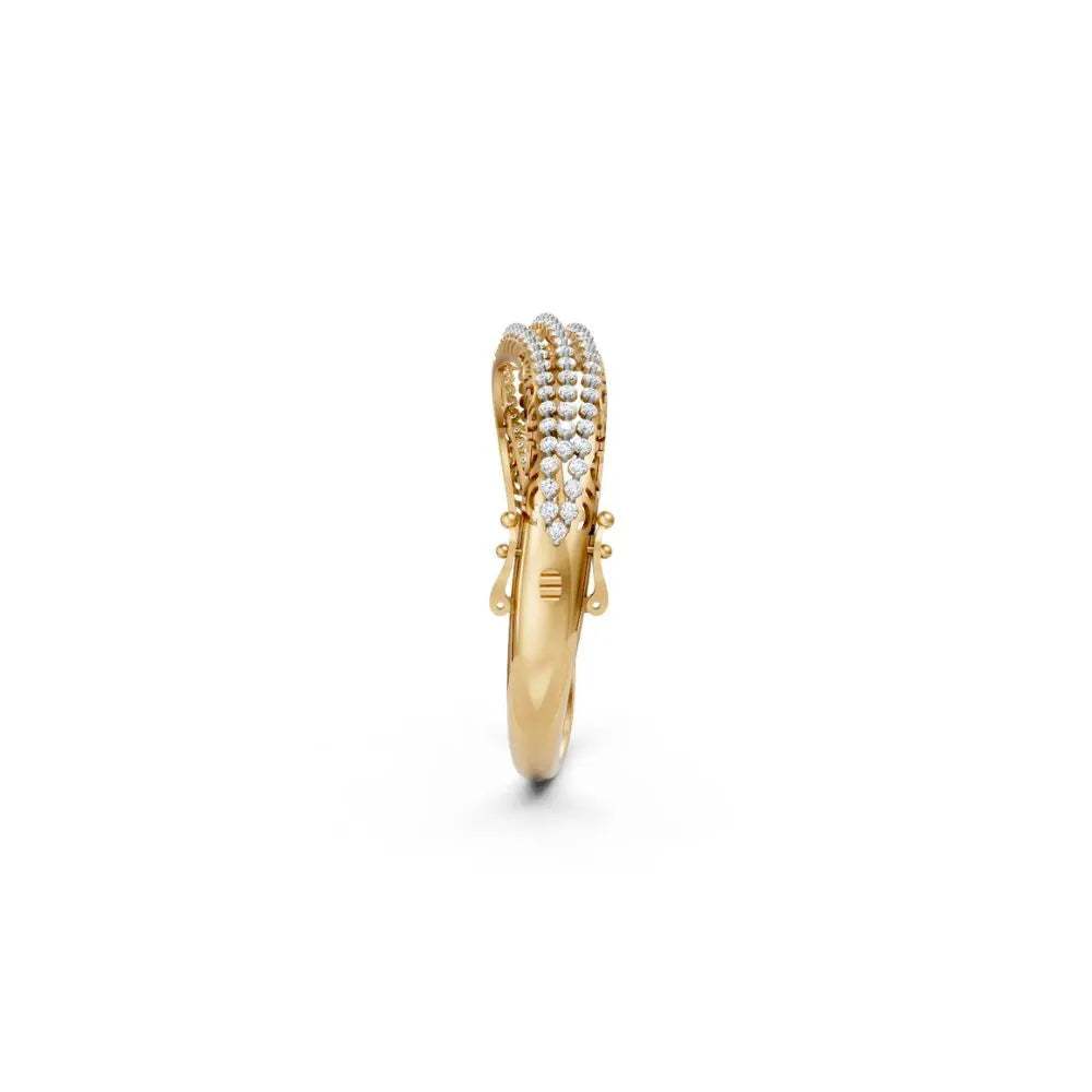 Triple Row Diamond Bangle Bracelet