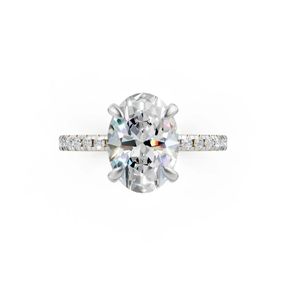 EternaSpark Pavé Solitaire Ring Yellow Gold