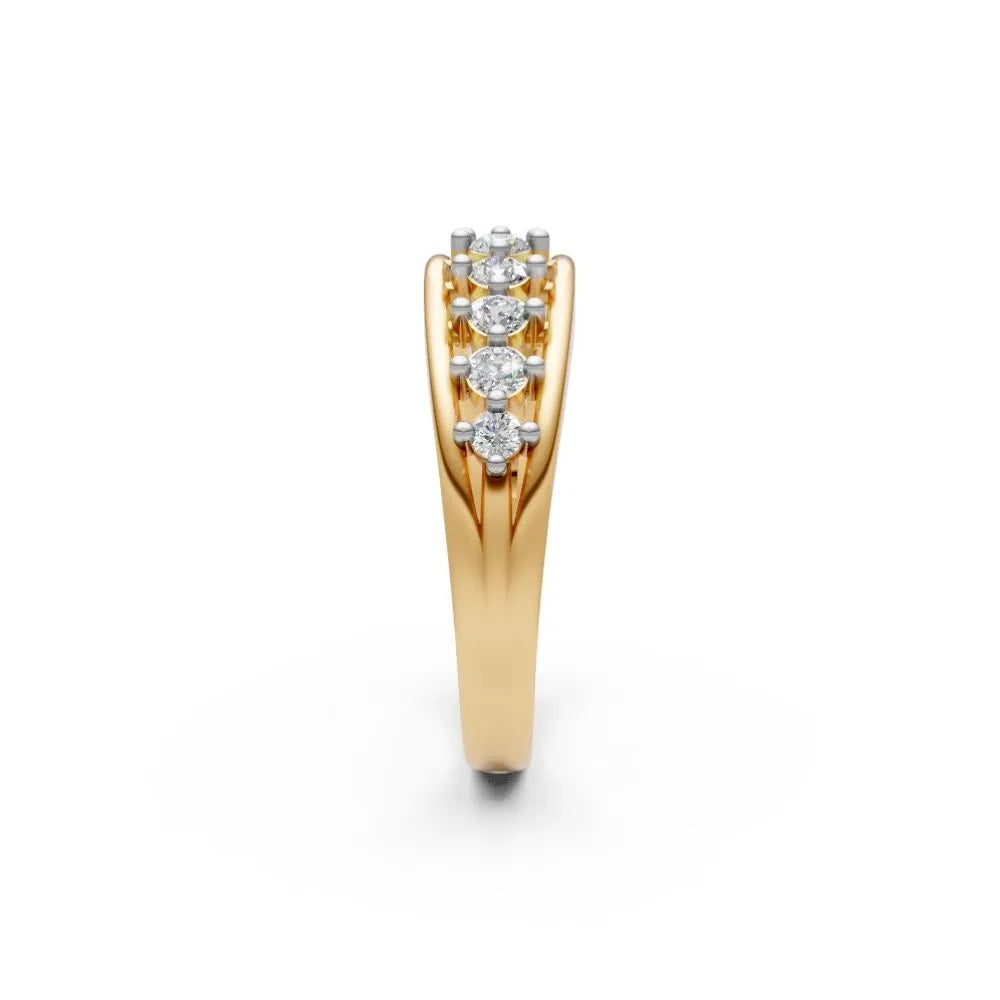 Vintage Filigree Diamond Band Yellow Gold
