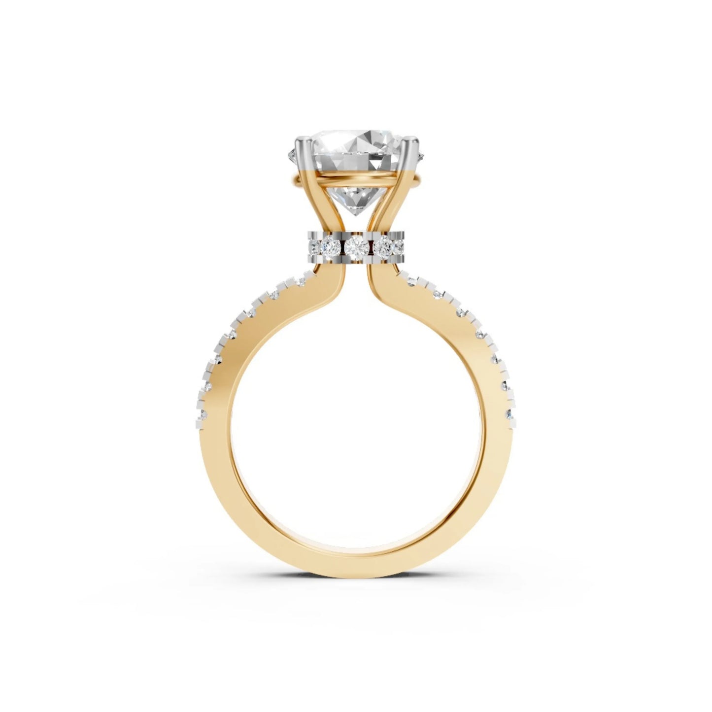 PureGlow Pavé Band Ring Yellow Gold