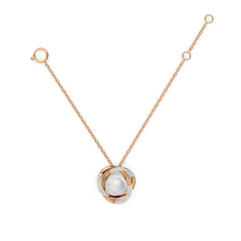 Pearl Halo Pendant Rose Gold