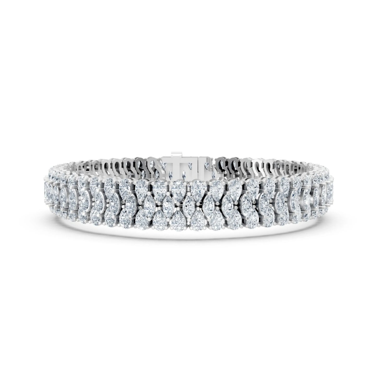 Marquise Diamond Tennis Bracelet White Gold