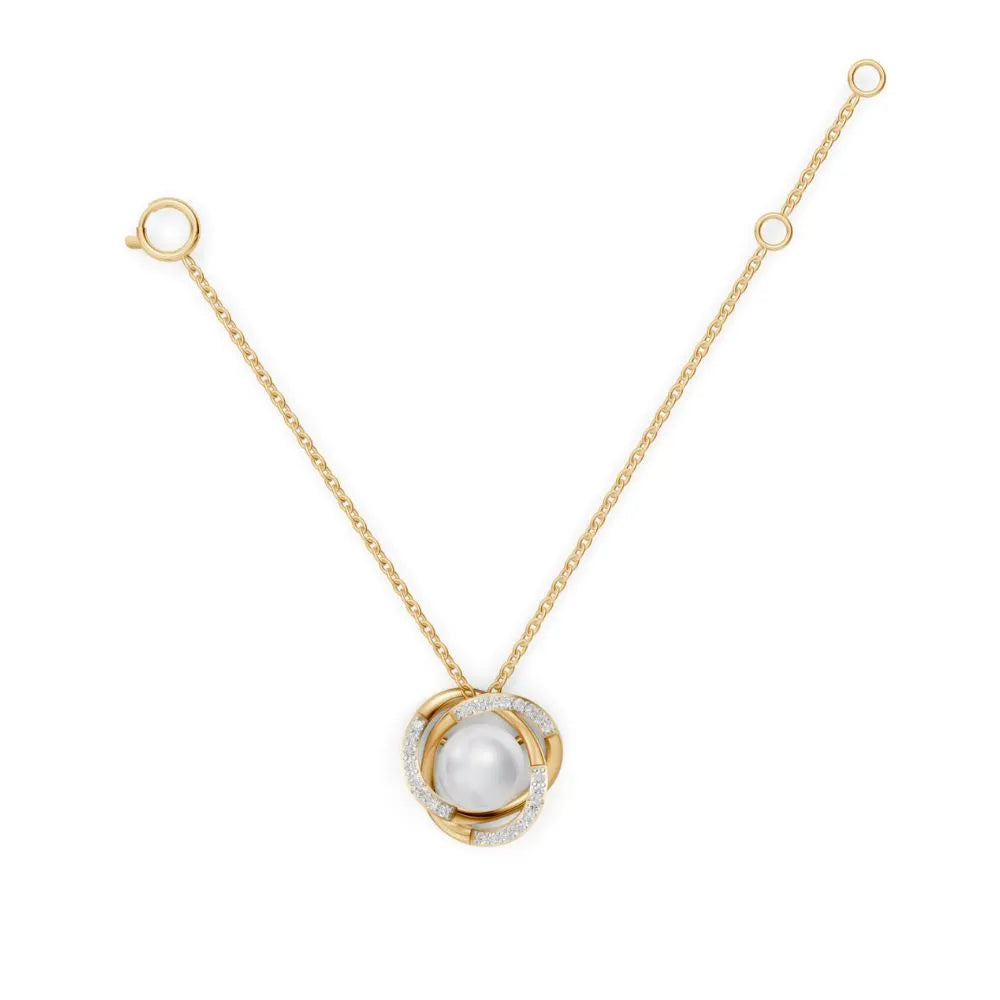 Pearl Halo Pendant Yellow Gold