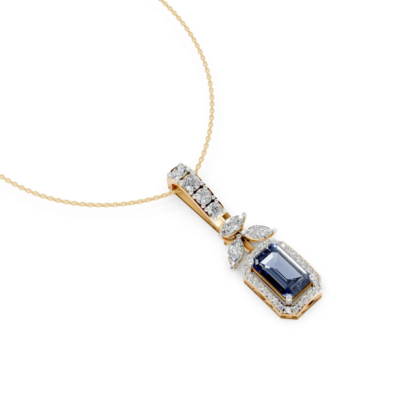 Emerald Marquise Pendant Yellow Gold