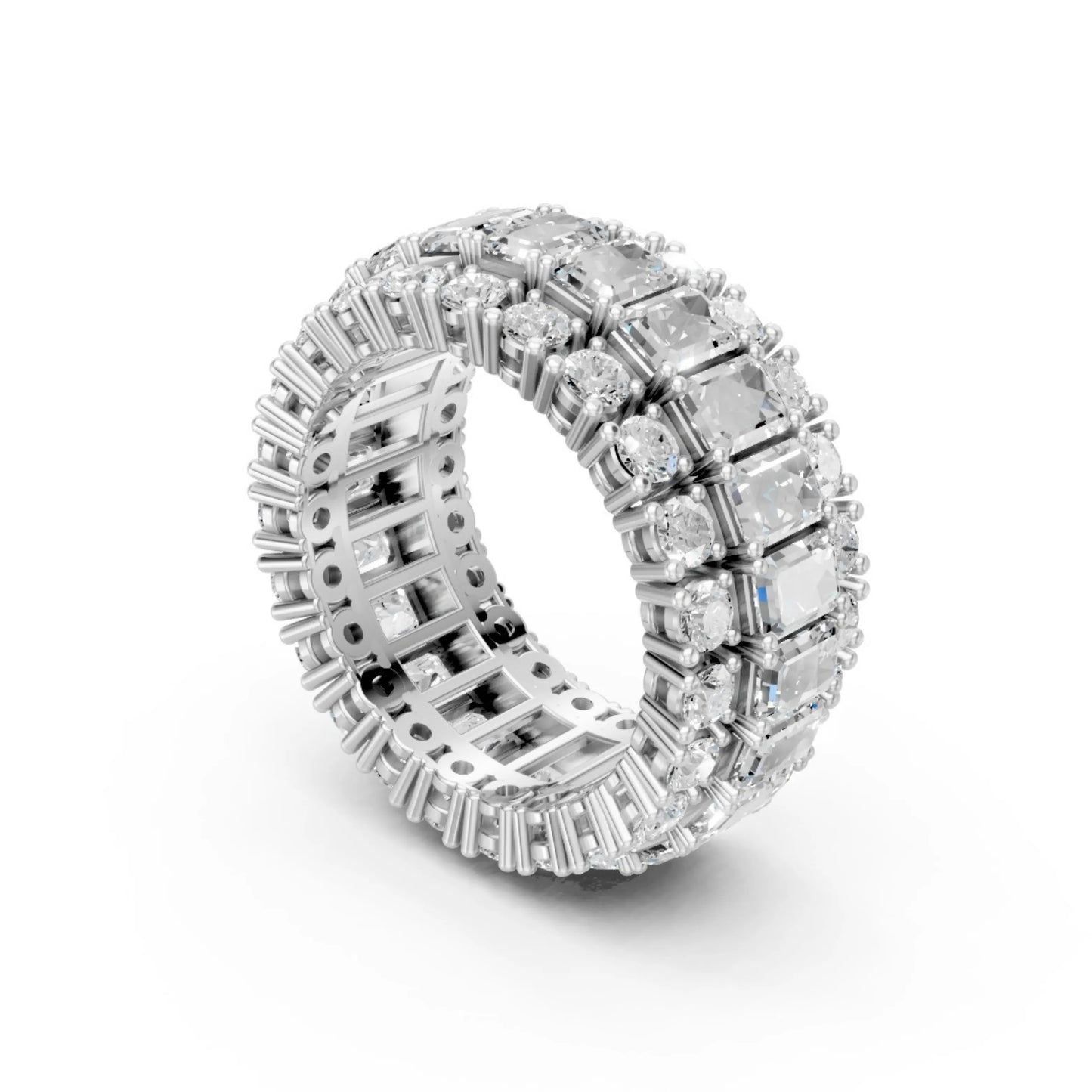 Trinity Sparkle Eternity Band White Gold