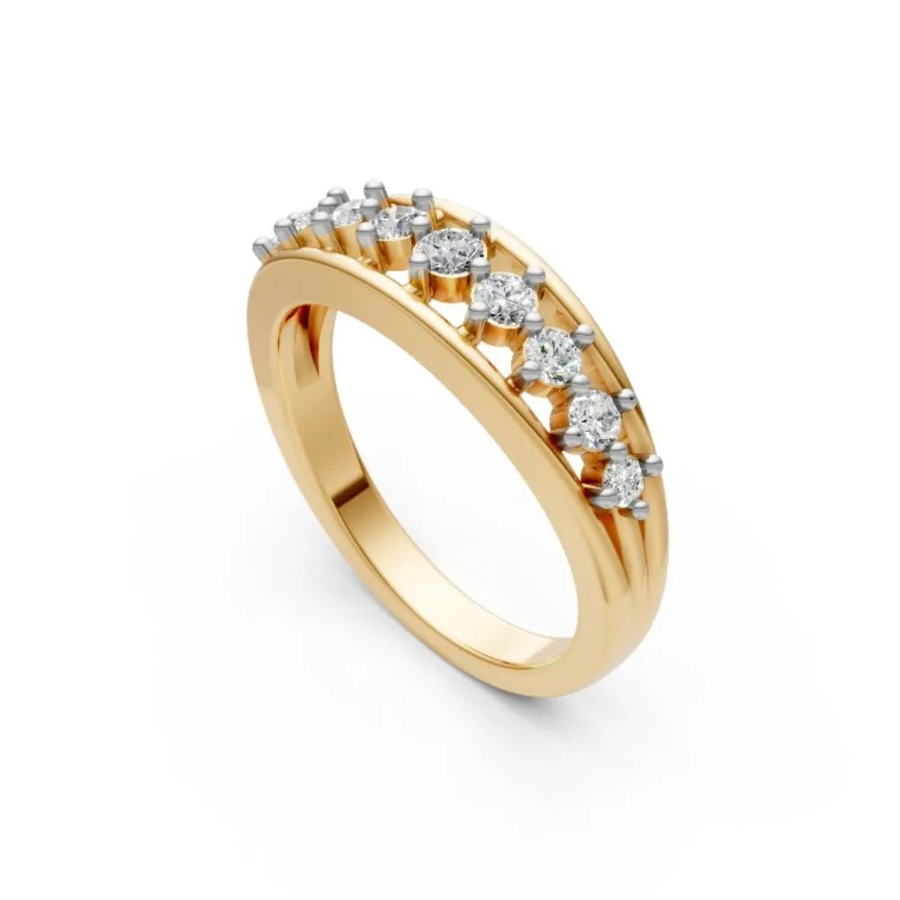 Vintage Filigree Diamond Band Yellow Gold
