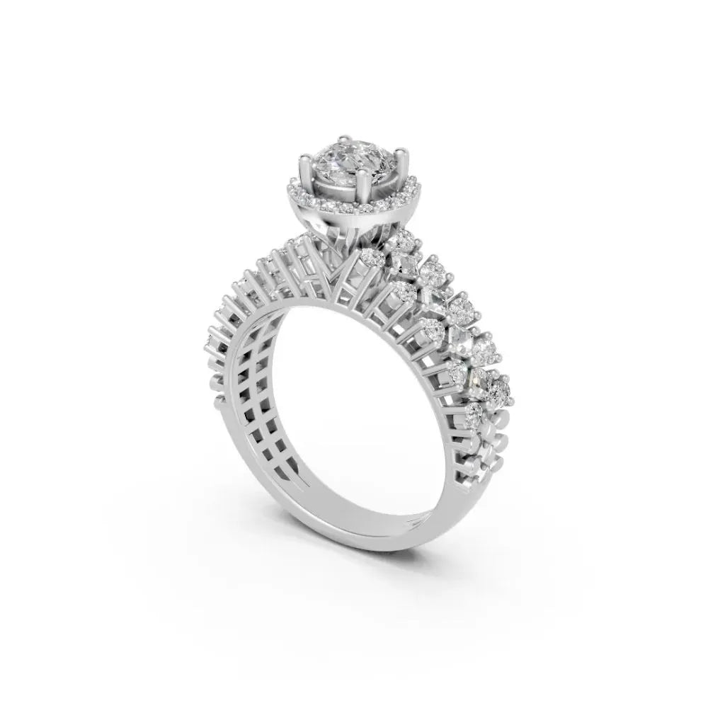 HaloBloom Cluster Bridal Ring Set