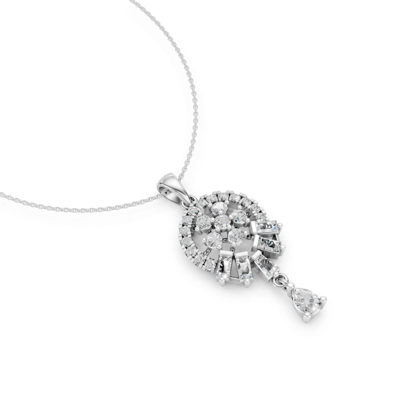 Radiant Drop Pendant White Gold