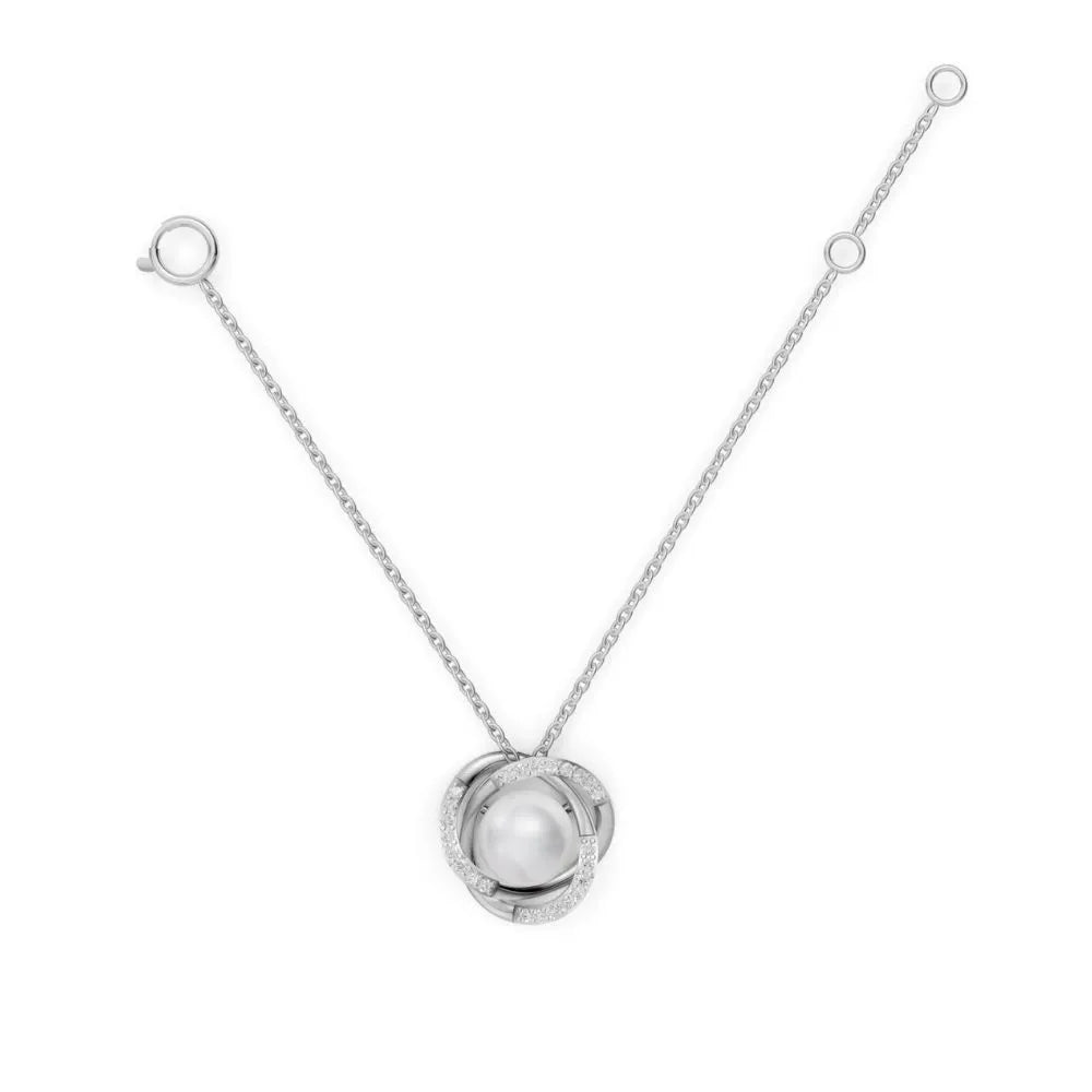 Pearl Halo Pendant White Gold