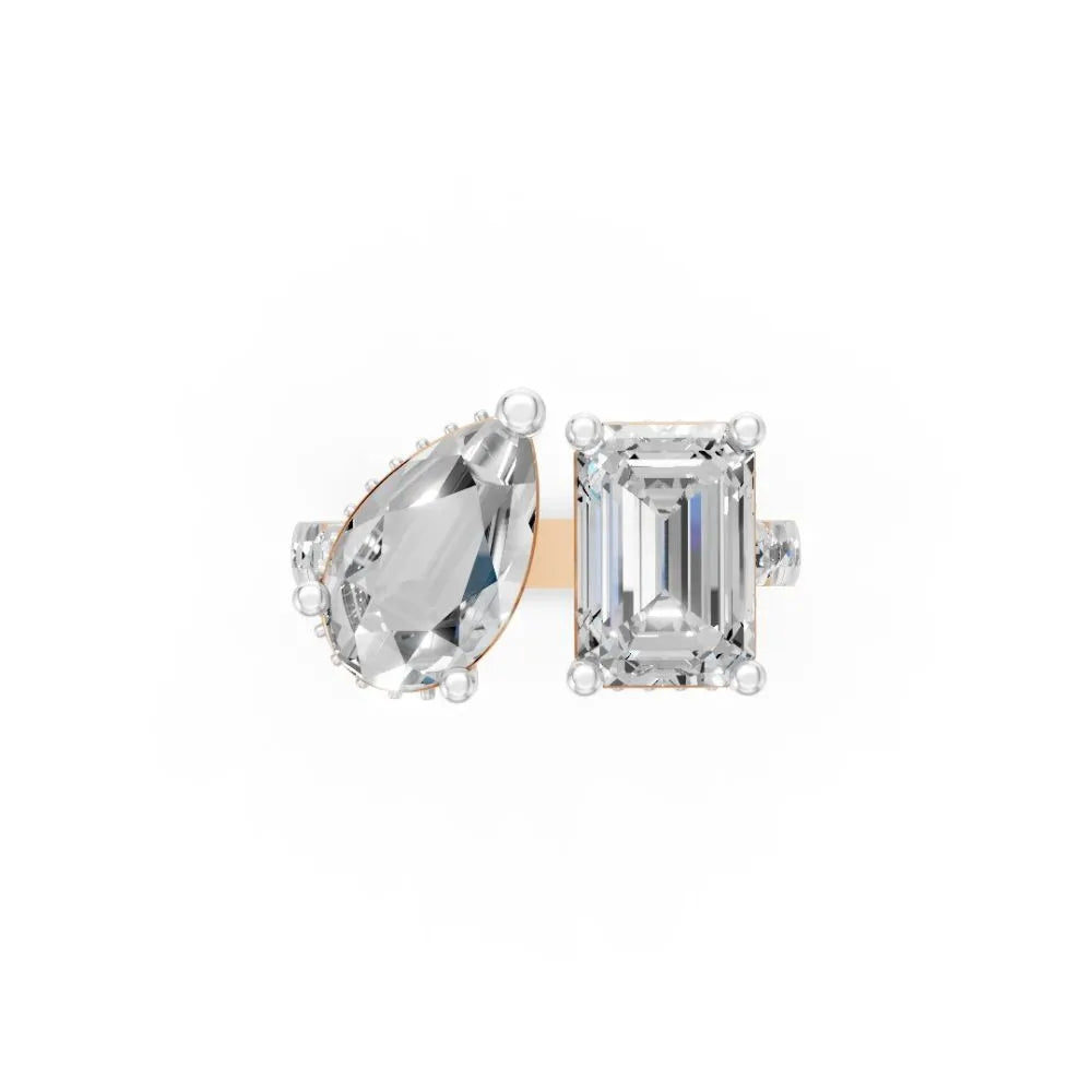 DuoCut Harmony Open Diamond Ring Rose Gold