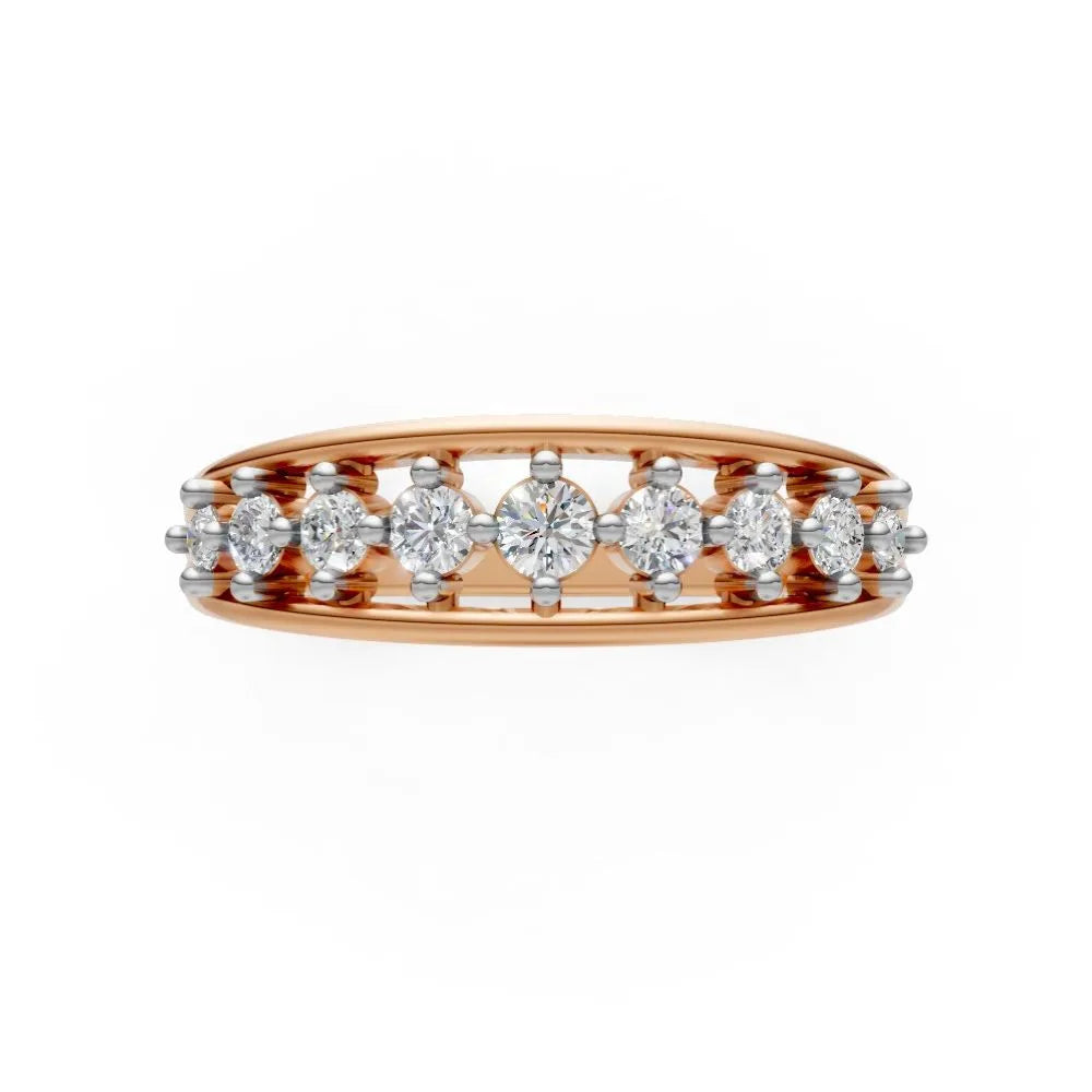Vintage Filigree Diamond Band Rose Gold