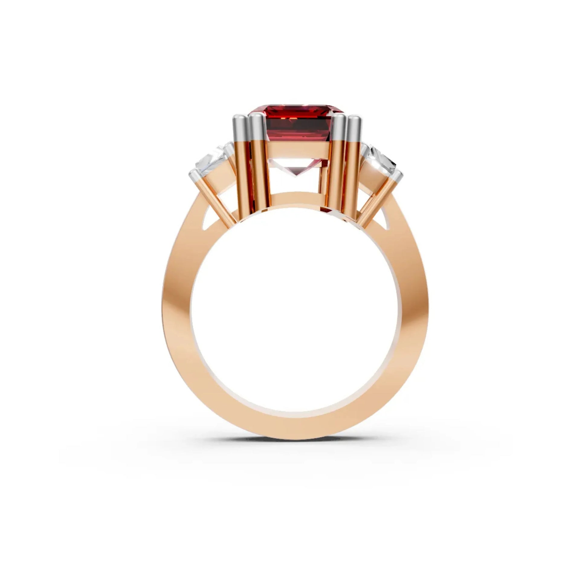 CrimsonFlare Ruby & Diamond Ring Rose Gold
