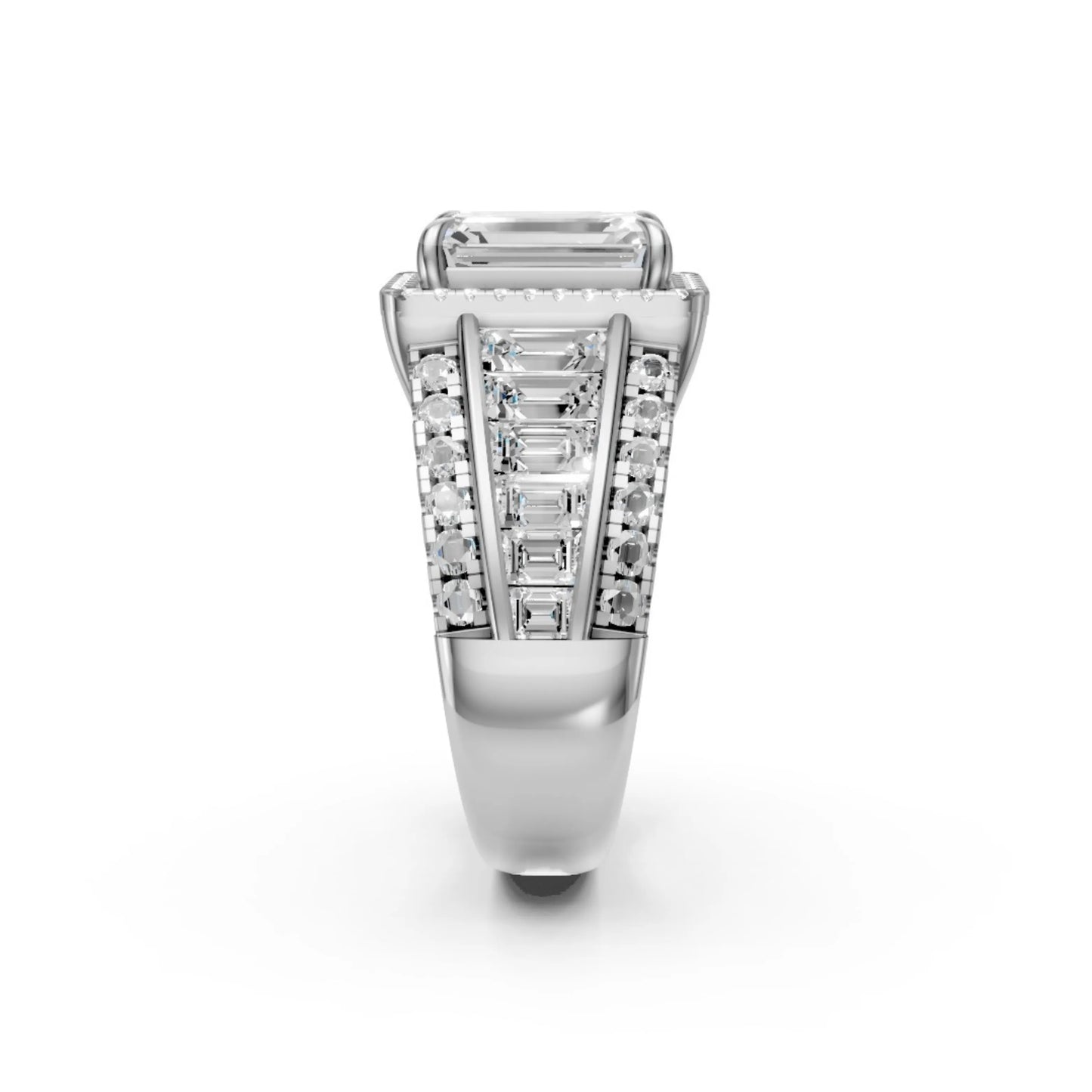 Emerald Baguette Ring White Gold