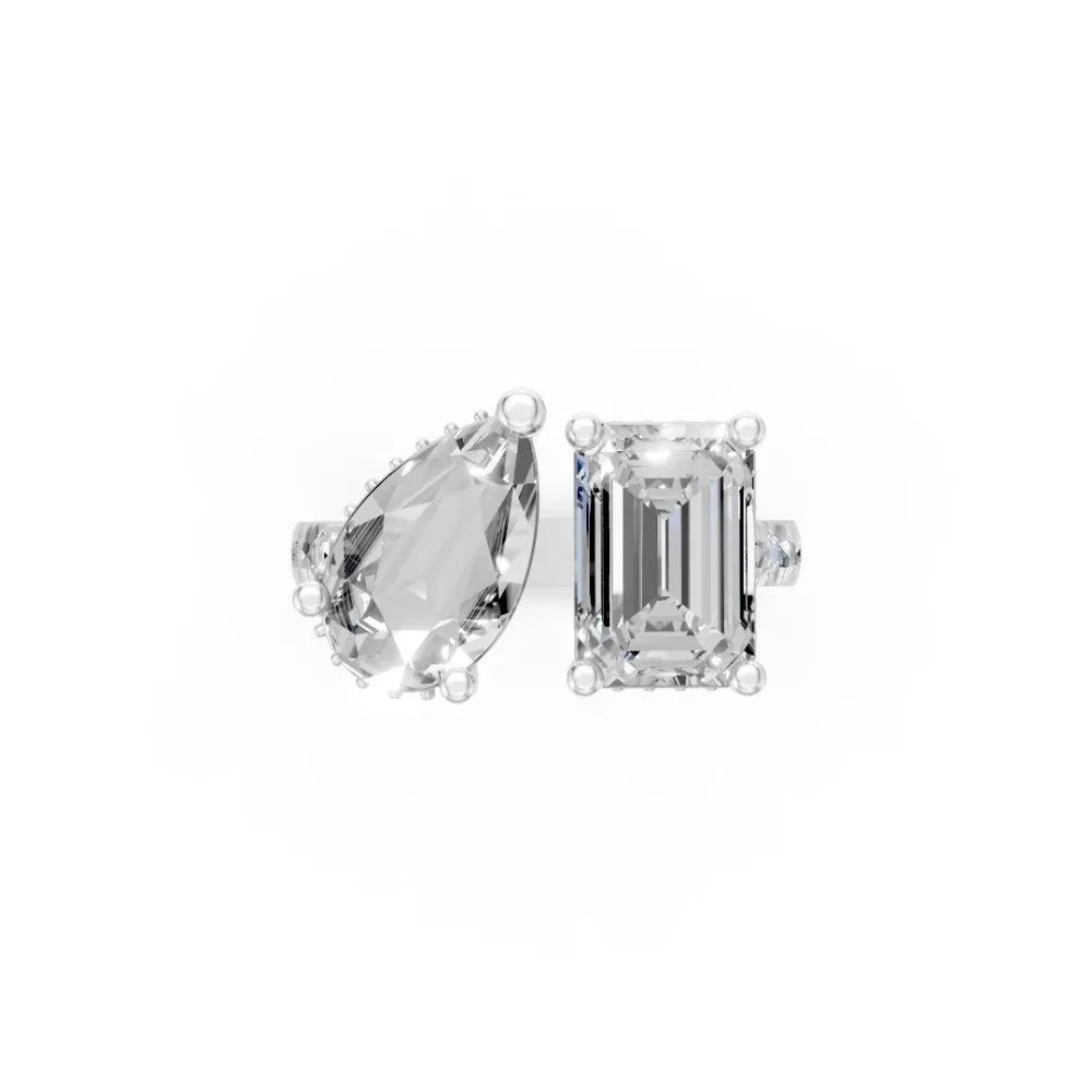 DuoCut Harmony Open Diamond Ring White Gold