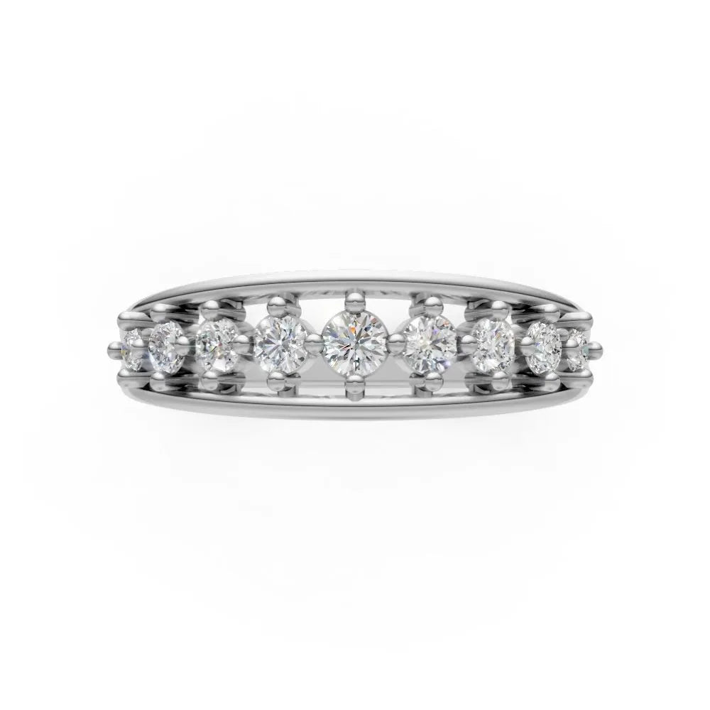 Vintage Filigree Diamond Band White Gold