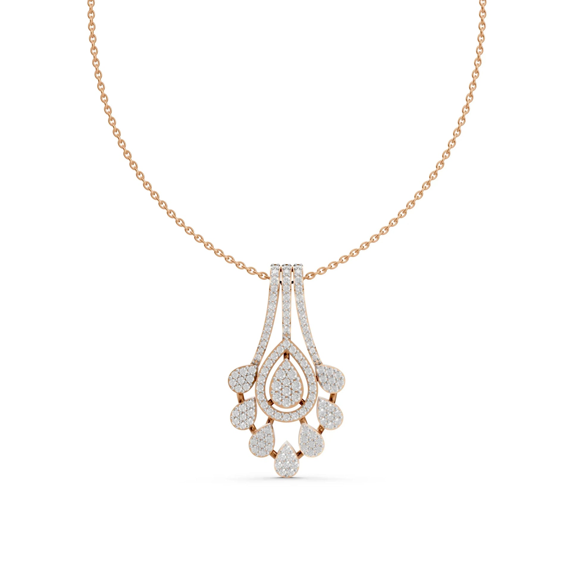Teardrop Bloom Pendant Rose Gold