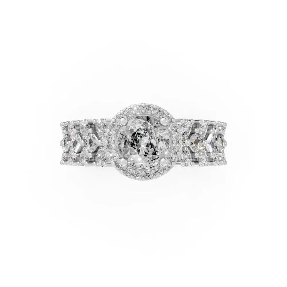 HaloBloom Cluster Bridal Ring Set