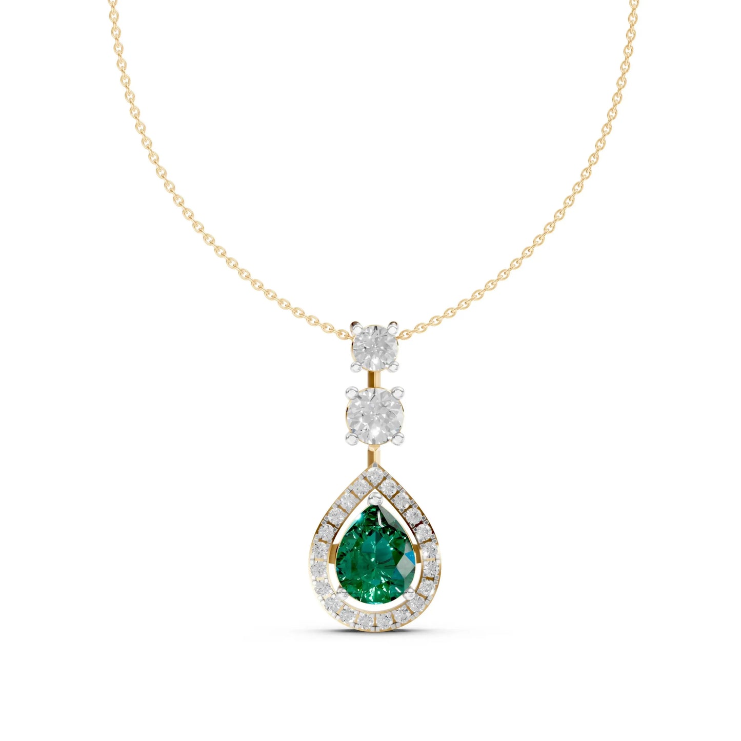 Teardrop Gemstone Pendant Yellow Gold