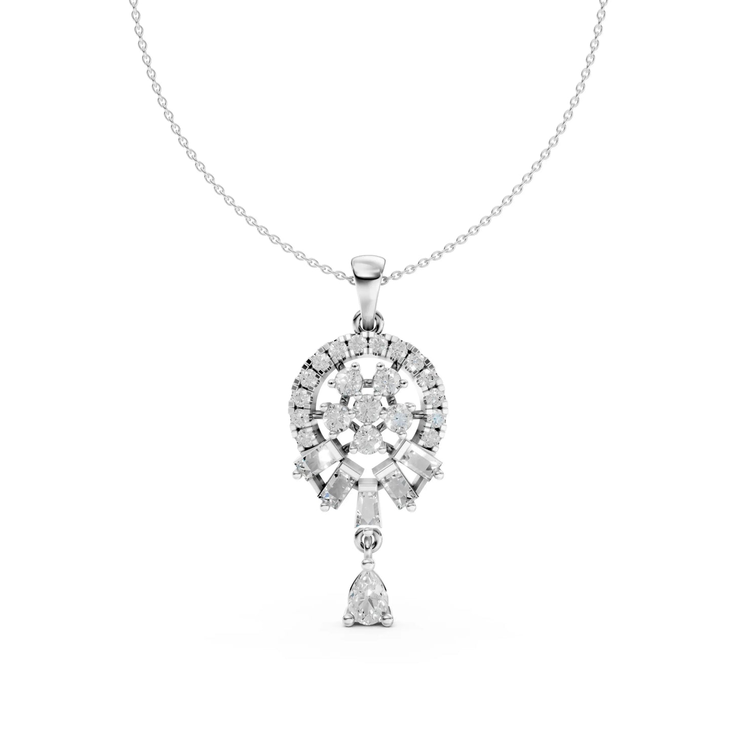 Radiant Drop Pendant White Gold