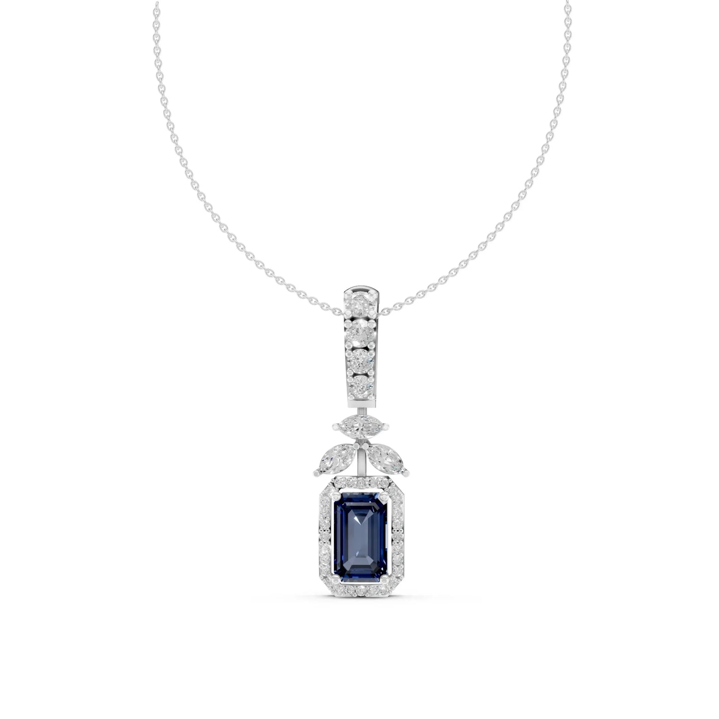 Emerald Marquise Pendant White Gold