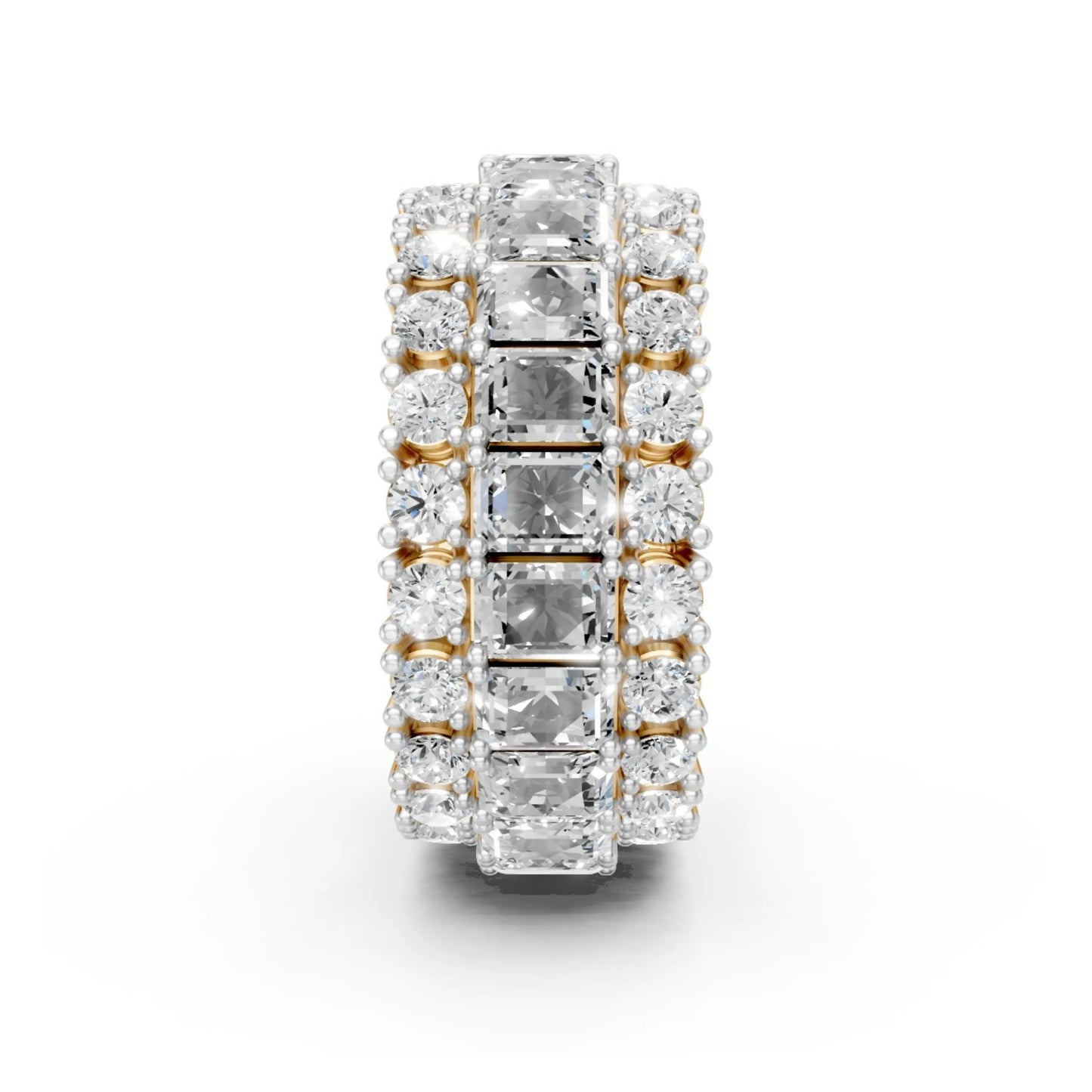 Trinity Sparkle Eternity Band Yellow Gold