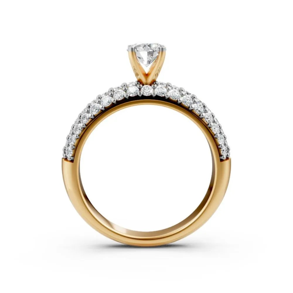 Triluxe Sparkle Solitaire Ring Yellow Gold
