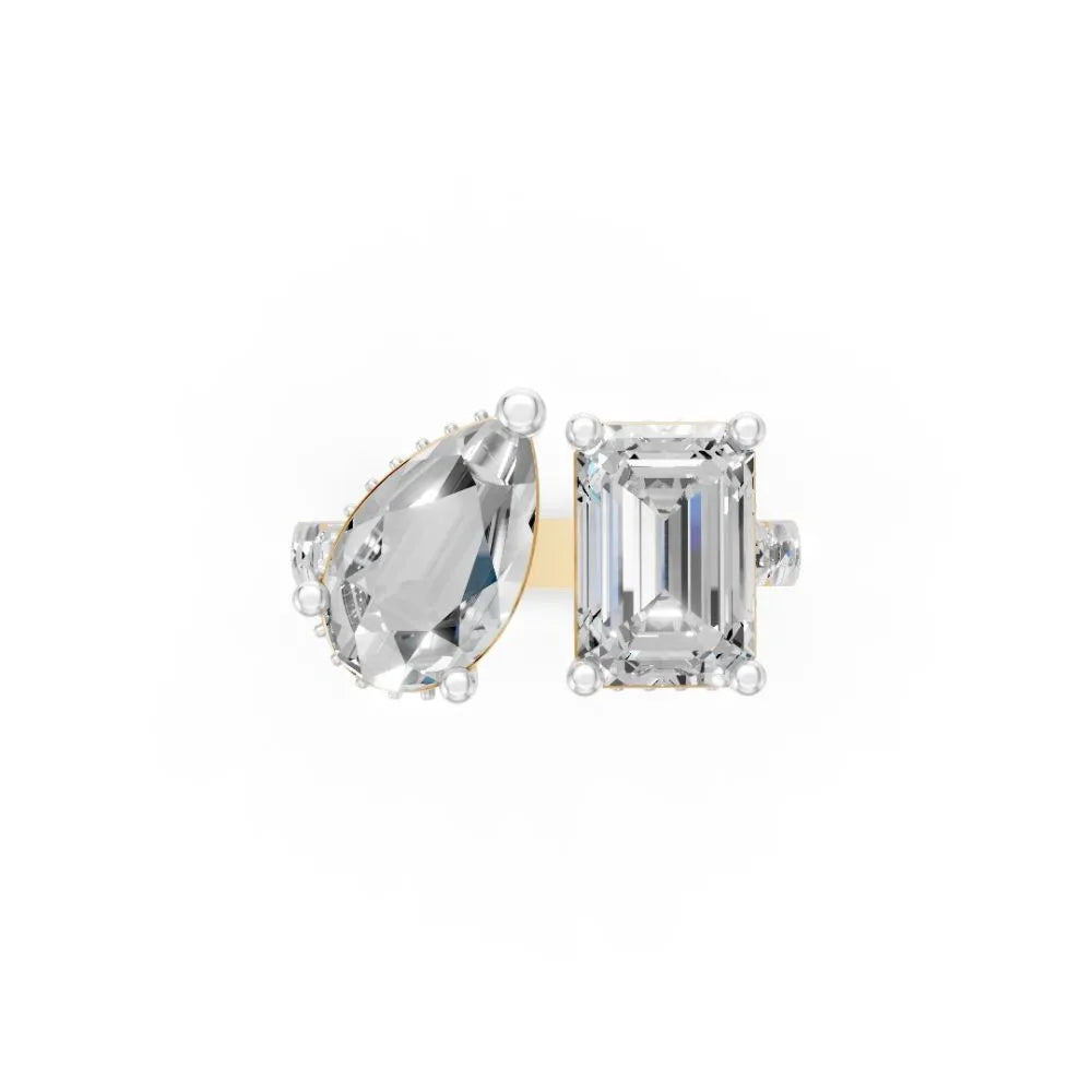 DuoCut Harmony Open Diamond Ring Yellow Gold