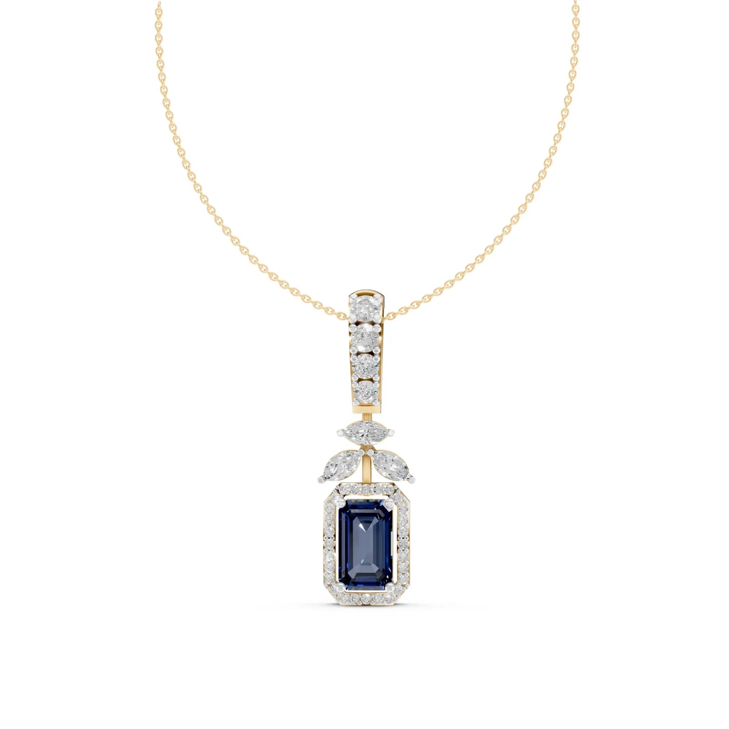 Emerald Marquise Pendant Yellow Gold