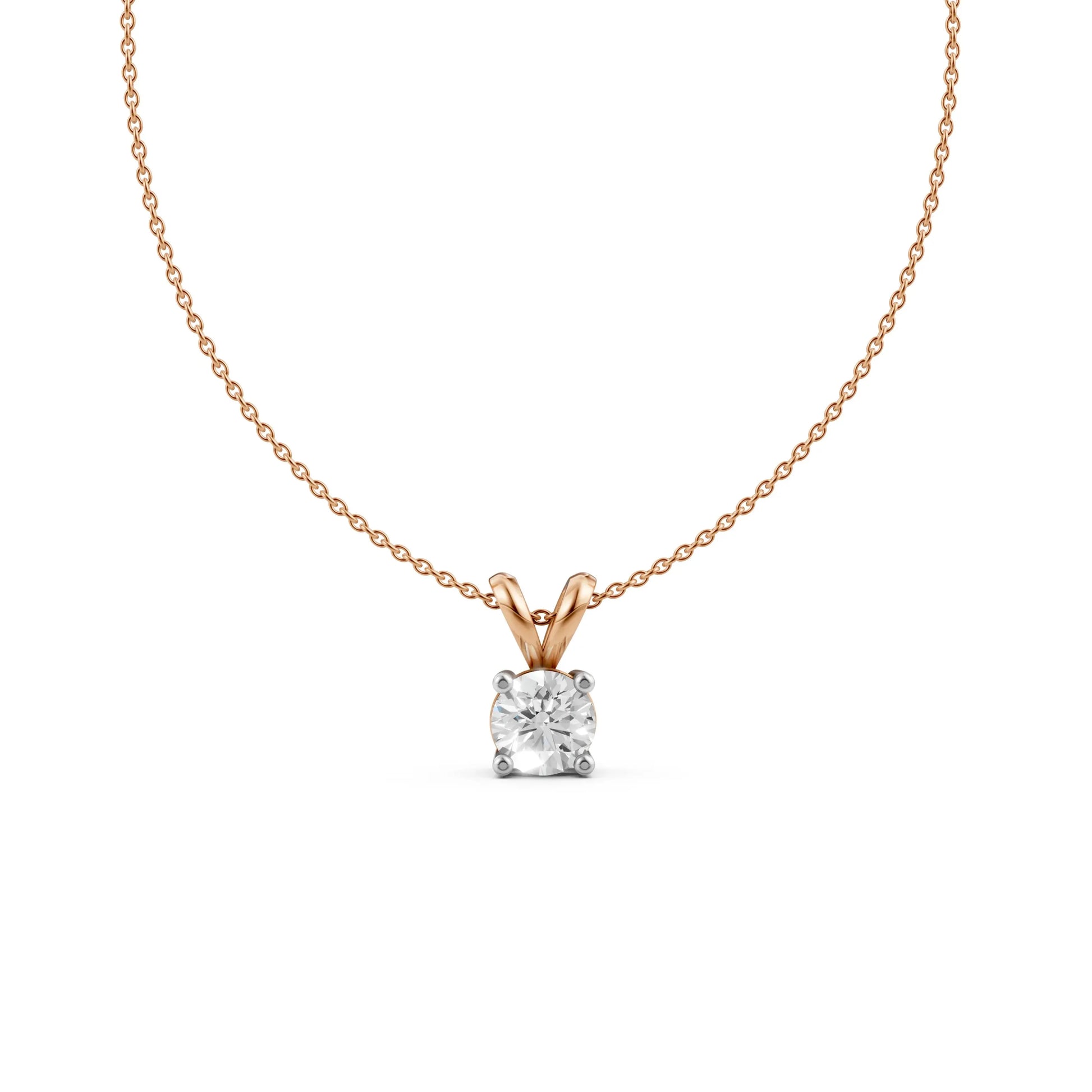 Solitaire Round Pendant Rose Gold