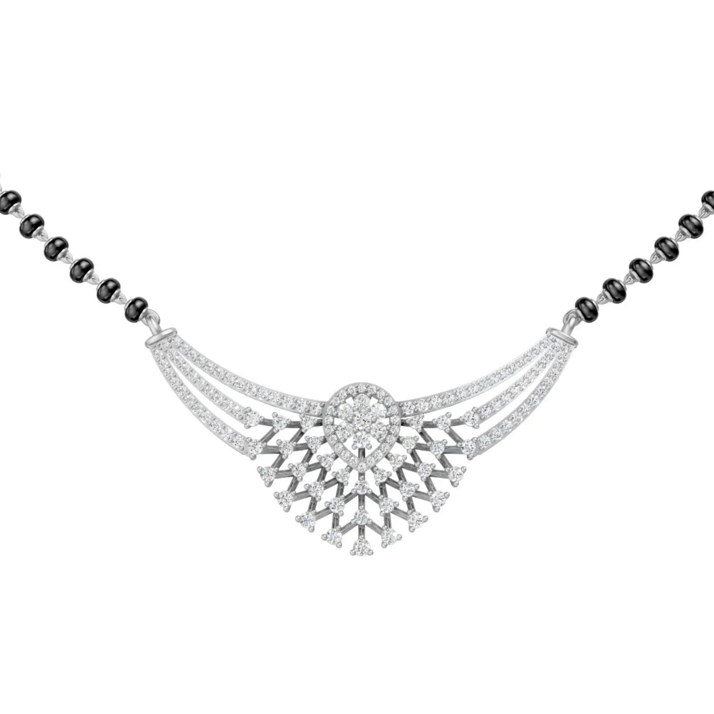 Teardrop Diamond Mangalsutra White Gold