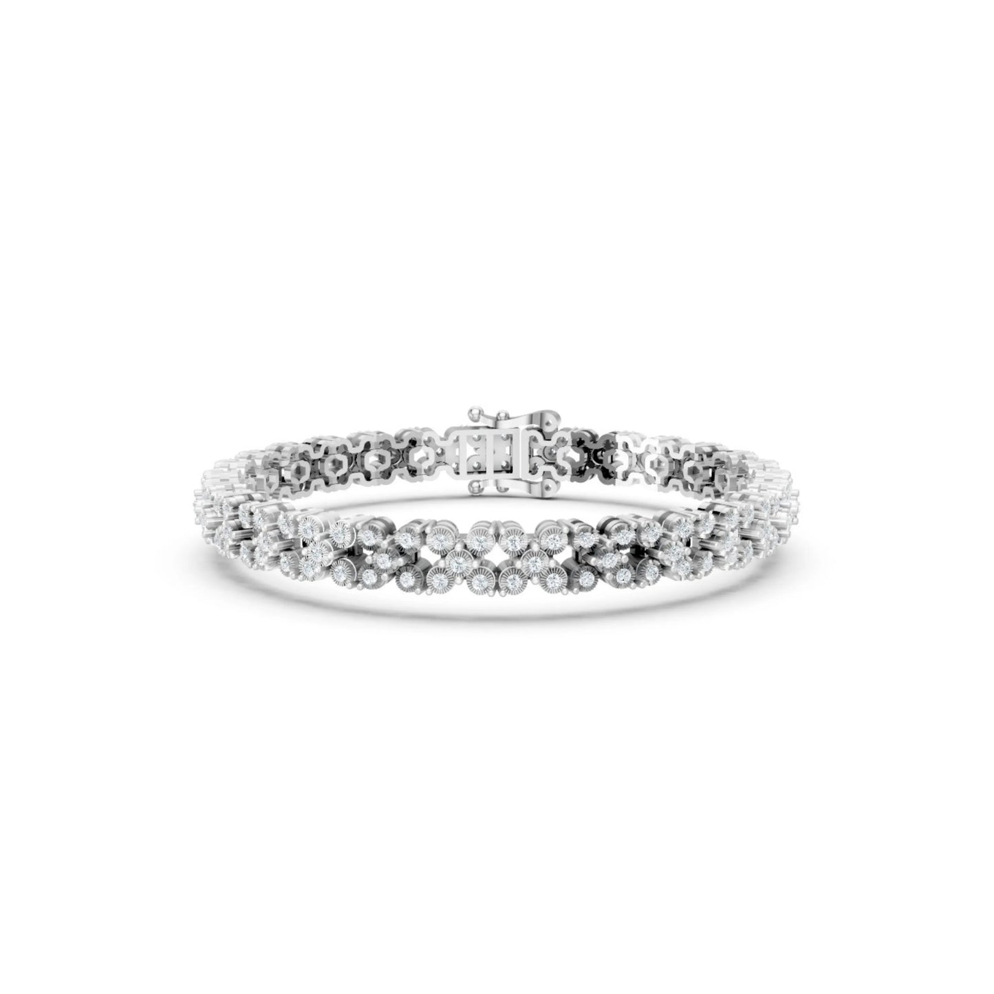 Double Row Diamond Bracelet White Gold