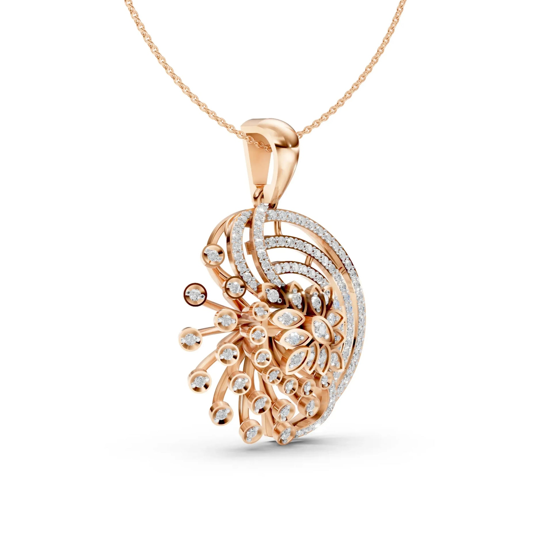 Spiral Bloom Pendant Rose Gold