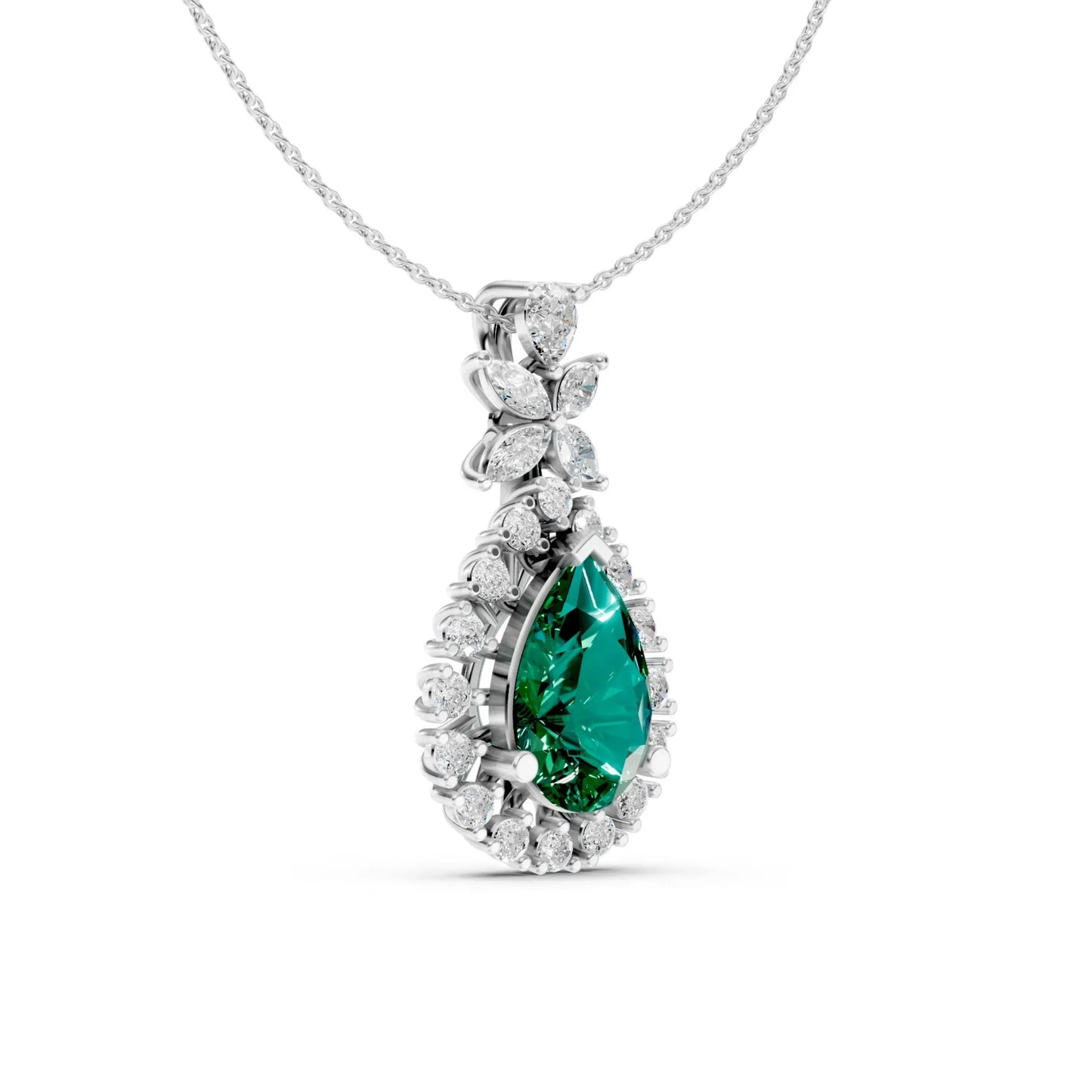 Pear Drop Pendant White Gold