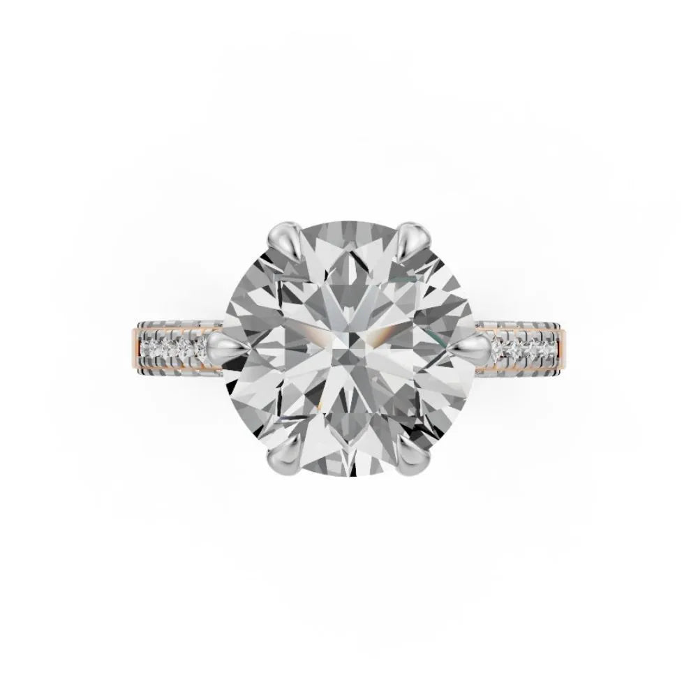 VintageCharm Solitaire Diamond Ring Rose Gold