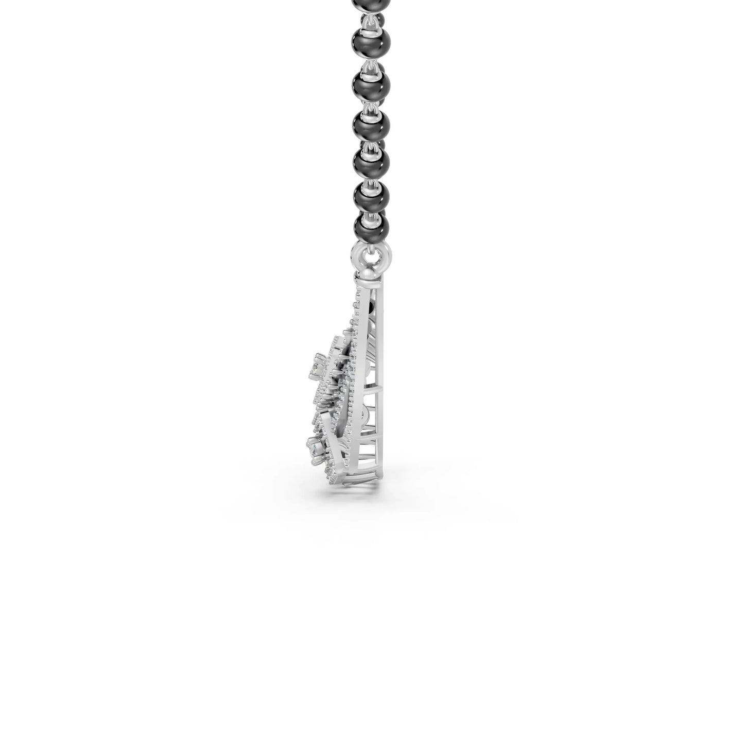 Graceful Leaf Mangalsutra White Gold