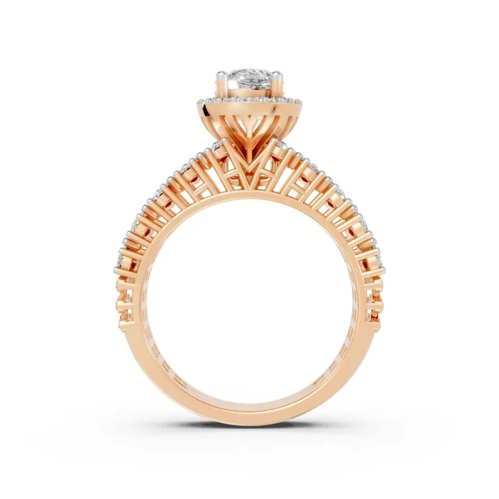 HaloBloom Cluster Bridal Ring Set
