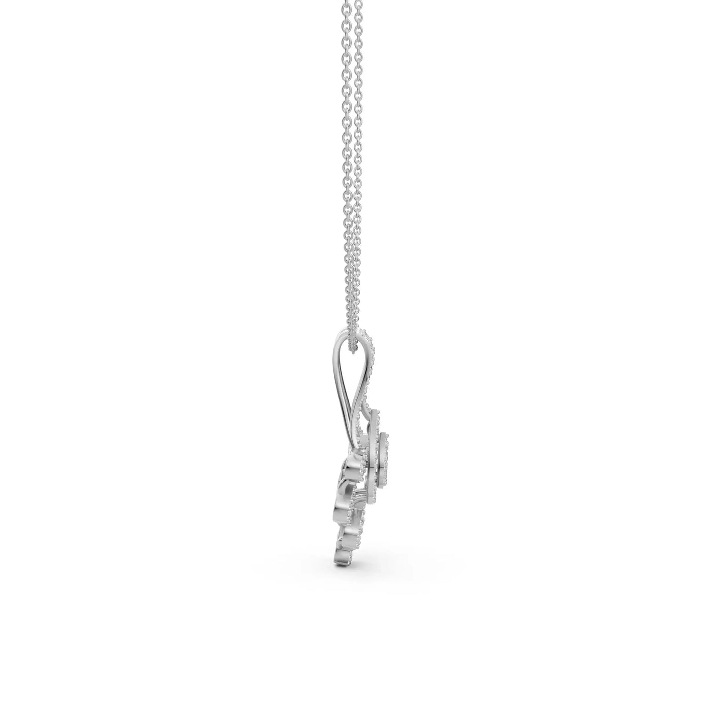 Teardrop Bloom Pendant White Gold