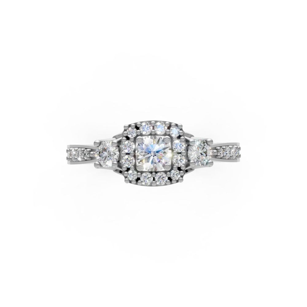 EternaLace Halo Ring White Gold
