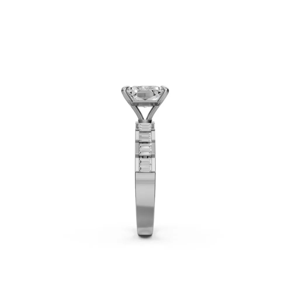 Radiant Edge Princess Cut Ring White Gold