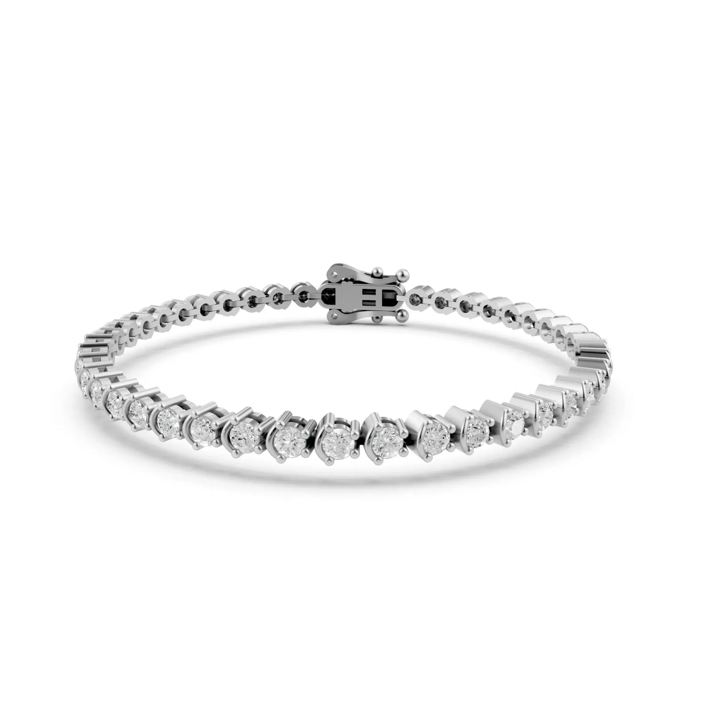 Princess Cut Diamond Tennis Bracelet White Gold